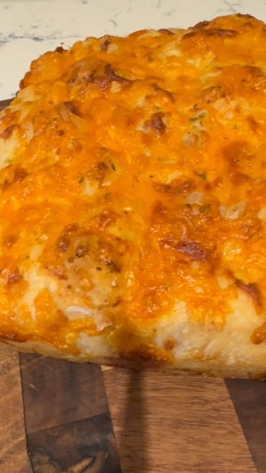 Cheddar sourdough focaccia