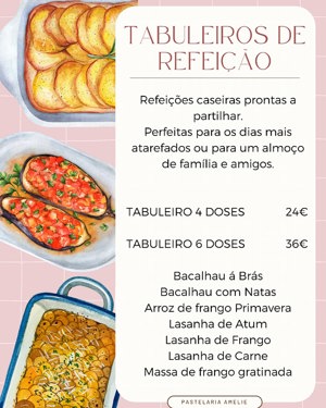 Tabuleiros de refeição caseira