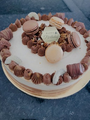 Entremet de baunilha e chocolate