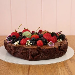 Brownie com frutos vermelhos