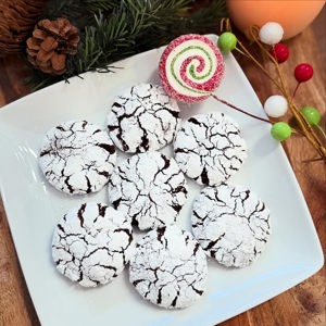 Sourdough Chocolate Peppermint Crinkle Cookies