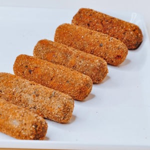 Croquetes de soja, espinafres e sementes de girassol