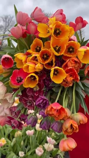 Handmade tulip bouquet