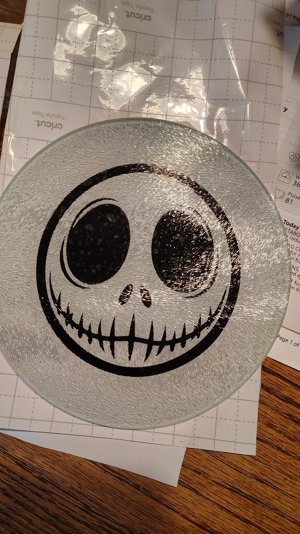 Jack Skellington glass cutting board