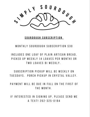 Monthly sourdough subscription