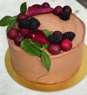 Salted dark chocolate cake