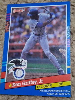 Error Card Extremely Rare Ken Griffey Jr. 1991 Donruss Baseball Card