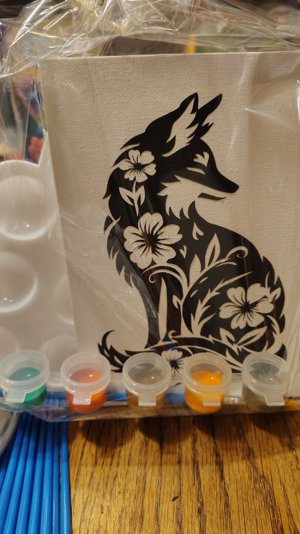 Fox Floral Canvas paint kit