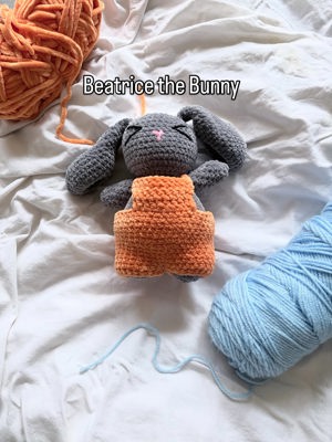 Bunny in overalls plushie