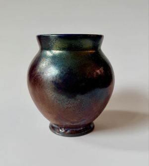 Raku-Fired Metallic Vase