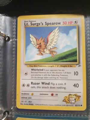 Lt. Surge's Spearow Pokémon Card