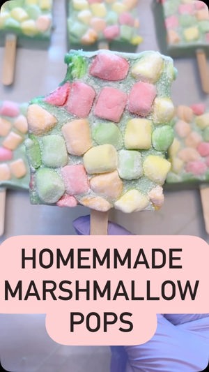 Giant homemade marshmallow pops