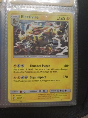 Electivire Stage 1 Pokémon Card