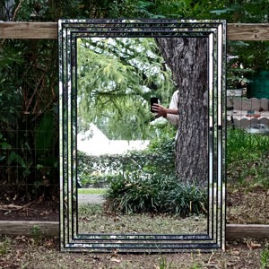 1970s deco revival wall mirror