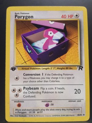 1st edition Porygon Pokémon Card Base Set