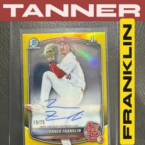 Tanner Franklin 1st Bowman Chrome Auto Yellow 15/75