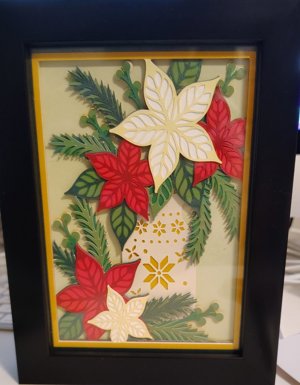 Framed Holiday Floral Wall Art shadow box