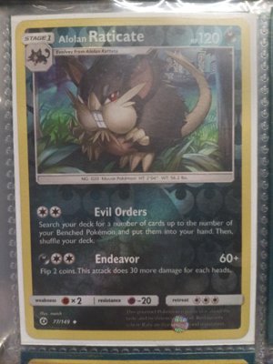 Alolan Raticate Pokémon Card Stage 1