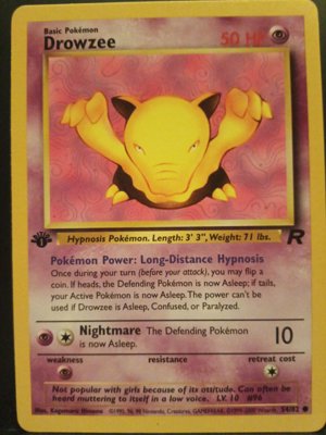 1st edition Drowzee Pokémon Card Base Set