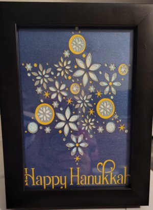 Happy Hanukkah Framed Wall Art shadow box