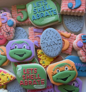 Decorated sugar cookies (birthday themes)