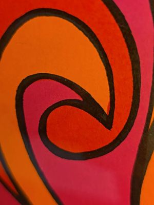 Orange and white floral hurricane lamps
