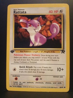 1st edition Rattata Basic Pokémon Card