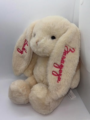 Embroidered bunny and basket set by Angeles Customs & SV Threadz, Minneapolis, MN