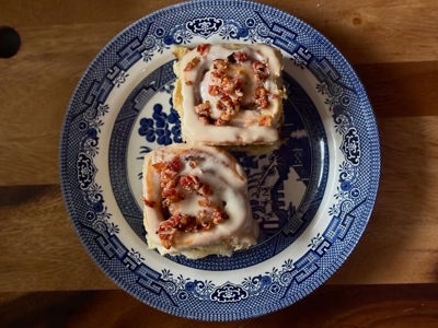 Maple Bacon Cinnamon Rolls