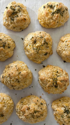 Sourdough cheddar biscuits
