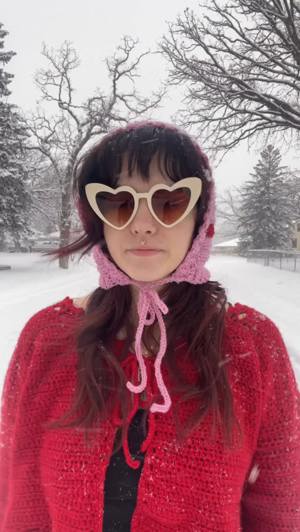 Wool crochet bonnet