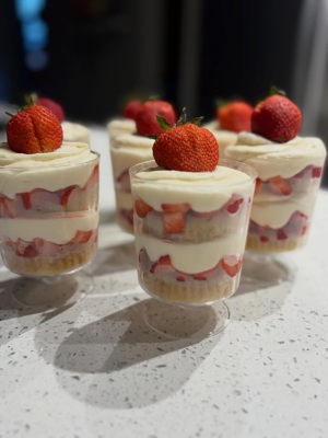 Strawberry cheesecake cups by Whisked Away by Katie Mae, Austin TX