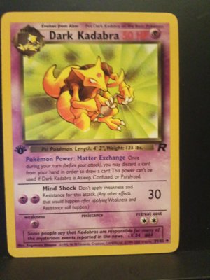 1st edition Dark Kadabra Pokémon Card