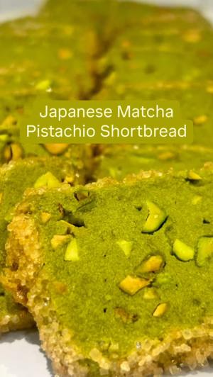 Matcha pistachio shortbread
