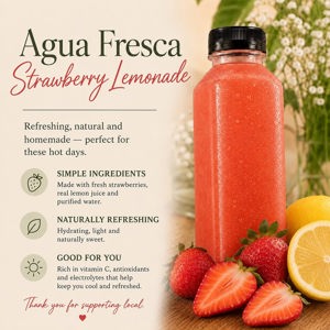 Strawberry lemonade agua fresca de La Casita Farm Stand, Houston, TX
