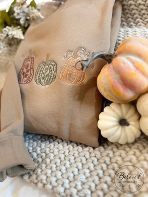 Pumpkin embroidered design de Beloved Embroidery, MN