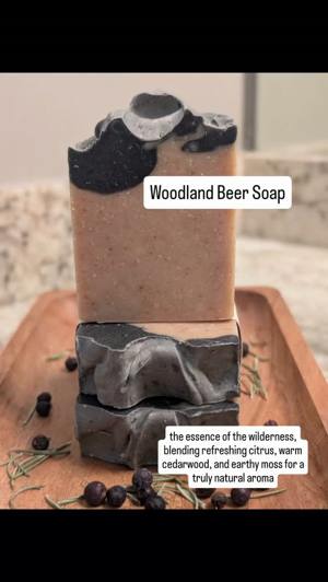 Activated charcoal beer soap bar
