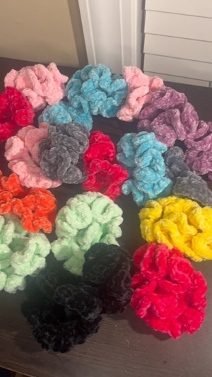 Crochet scrunchies