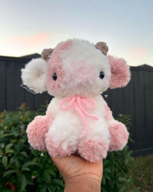 Jumbo fluffy love cow plushie