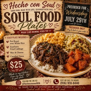 Soul Food Plate with Pot Roast