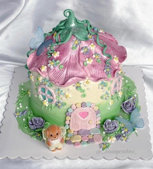 Sylvanian Fairy Summer cake (confetti cake with vanilla Swiss meringue buttercre